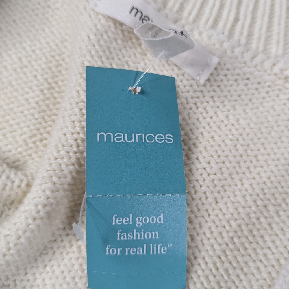 Maurice's Stripe Oversized Lace Up Front Collar‎ Sweater Size 2X NWT - Picture 10 of 12